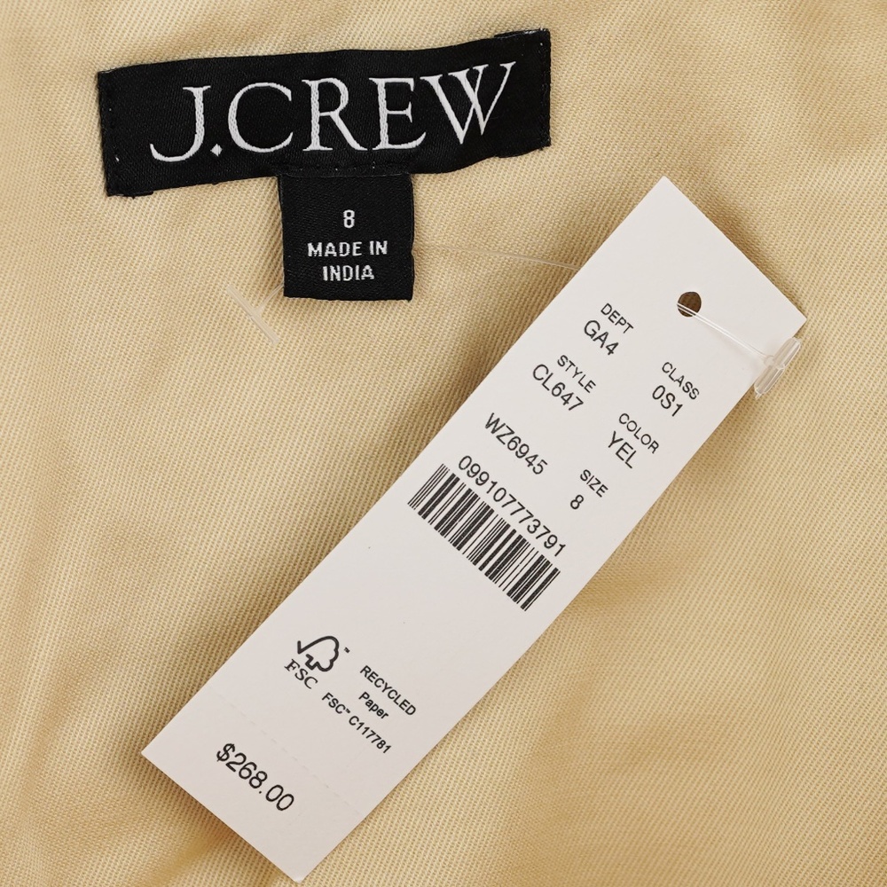New JCREW Size 8 Crochet Panel Mini Dress in Yellow $268 CL647 - Picture 7 of 7